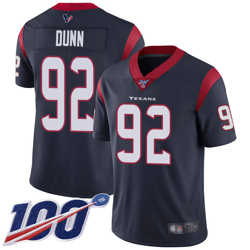 Houston Texans Limited Navy Blue Men Brandon Dunn Home Jersey NFL Football 92 100th Season Vapor Untouchable